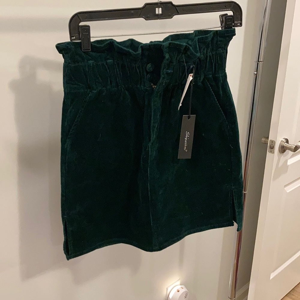Paperbag corduroy skirt